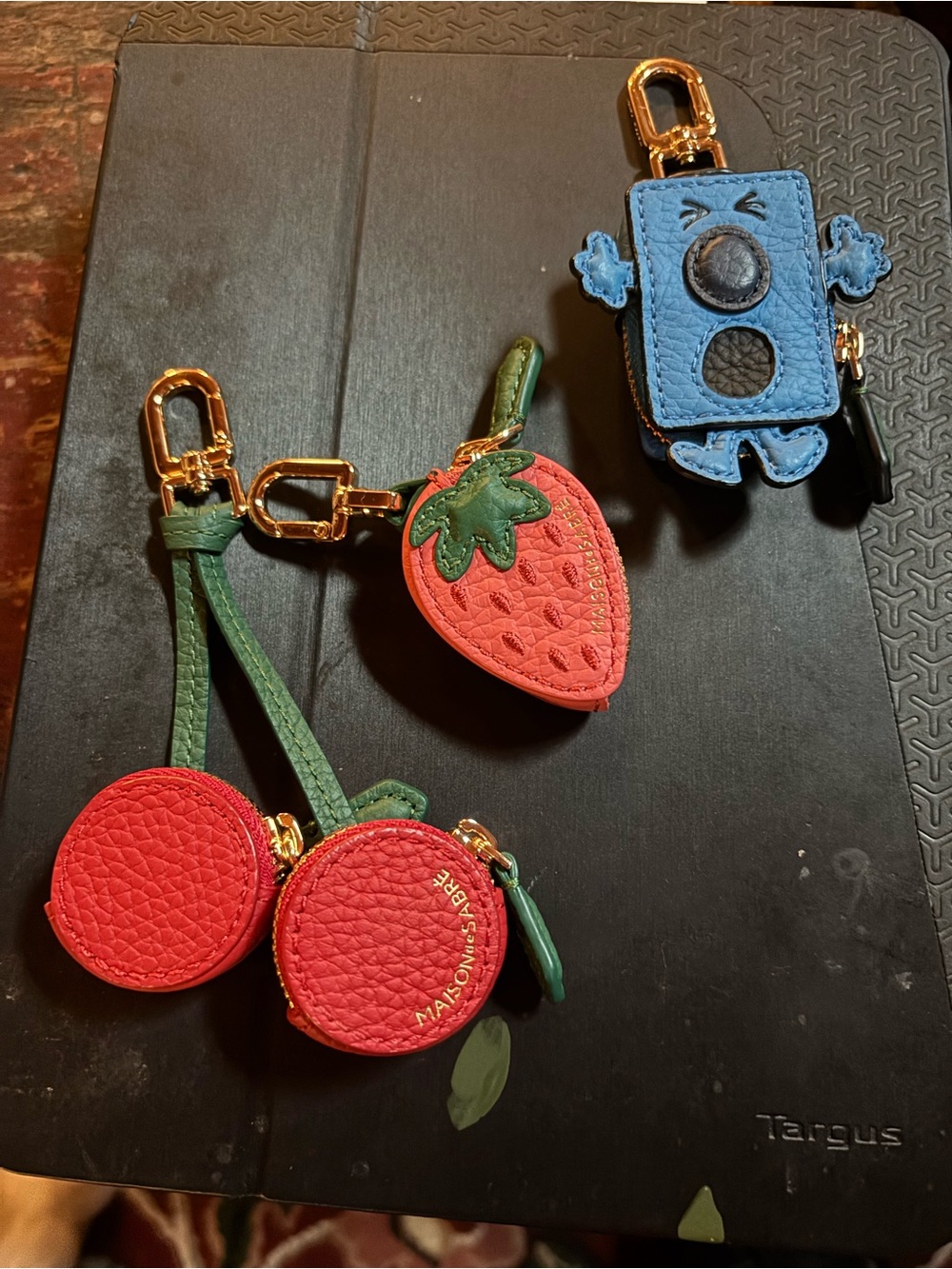 Madison de Sabre cherries, strawberry and rare MrMen bag charm set